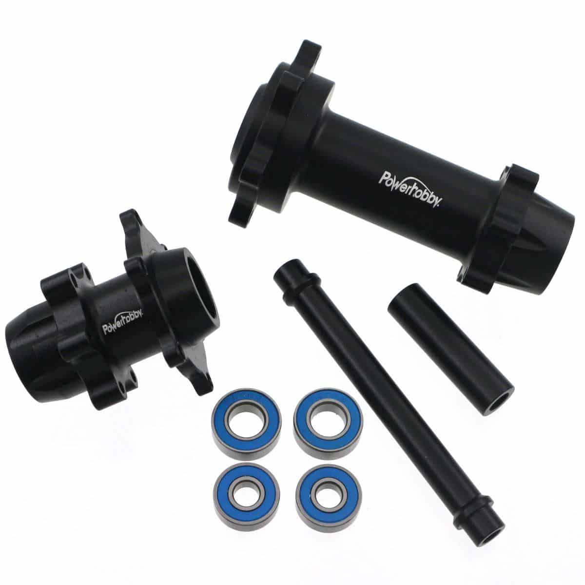 Power Hobby Aluminum Front &amp; Rear Wheel Hubs Black for Losi Promoto 5973BLACK image 0