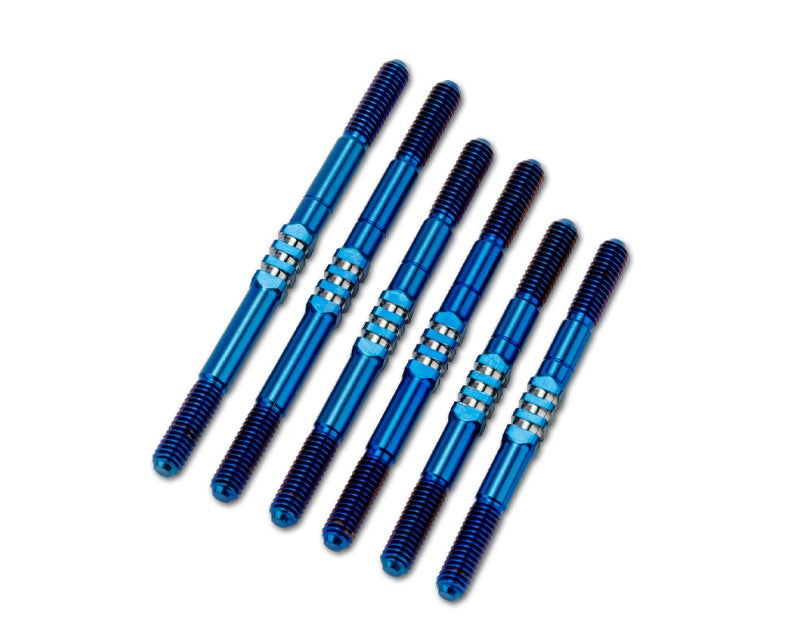 Jconcepts XRAY XB4 2024 Fin 3.5mm Titanium Turnbuckle Set 6 Burnt Blue 27241 image 0