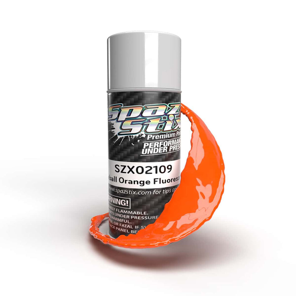 Spaz Stix Fireball Orange Fluorescent Paint 3.5oz Can SZX02109 02109 image 0