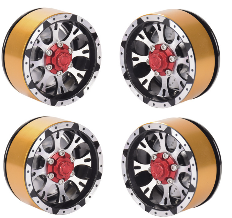 Set of 4 1.9 Aluminum RC Beadlock Wheel Rims 1/10 TRX-4 D90 SCX10 II III Jeep image 0