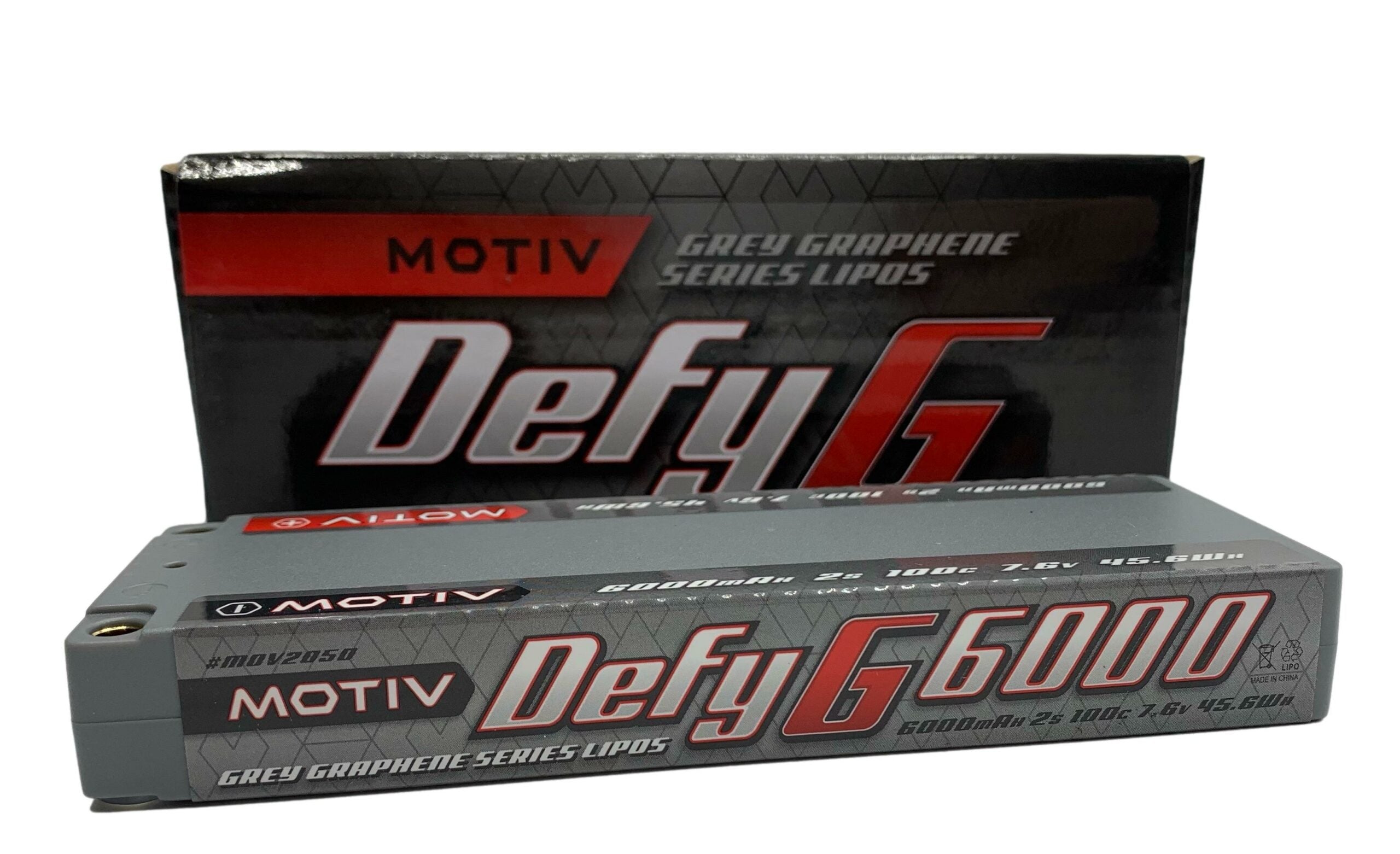 Motiv Defy Grey Graphene 6000mah 2s 7.6v Ultra Low Profile Lipo Battery MOV2050 image 0