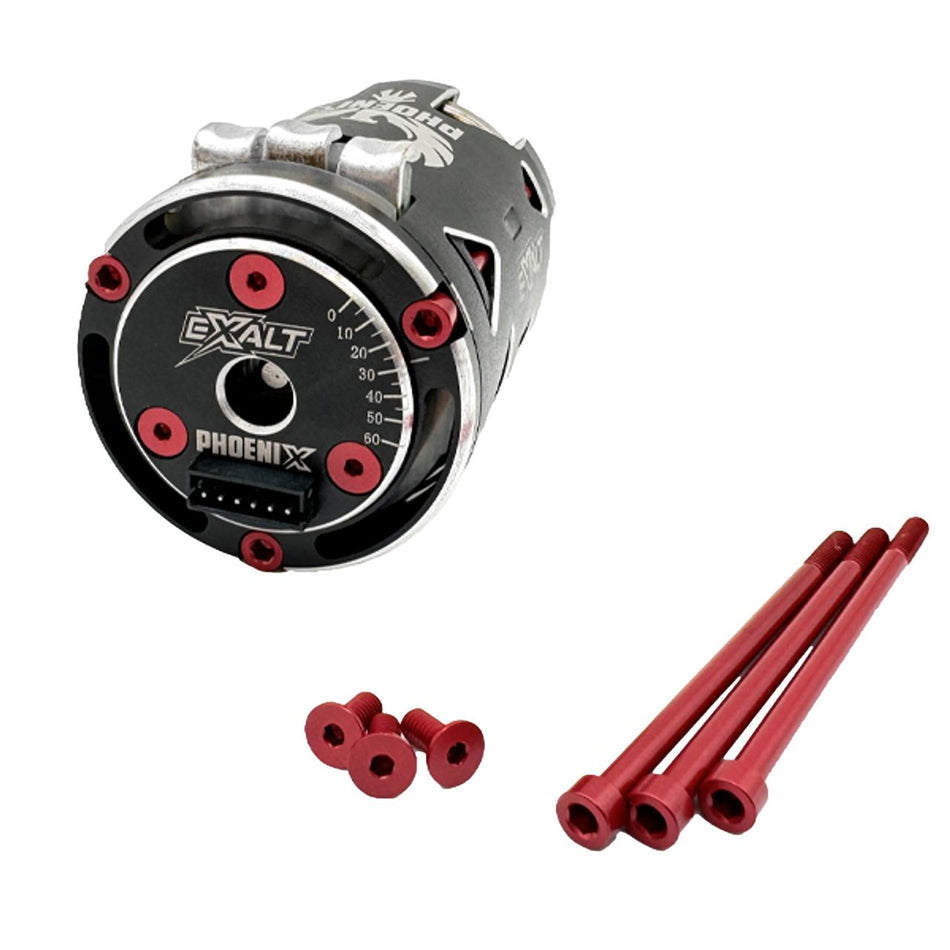 Team Exalt Complete Modified Motor Aluminum Screw Kit 6pc Red EXA0243R image 0