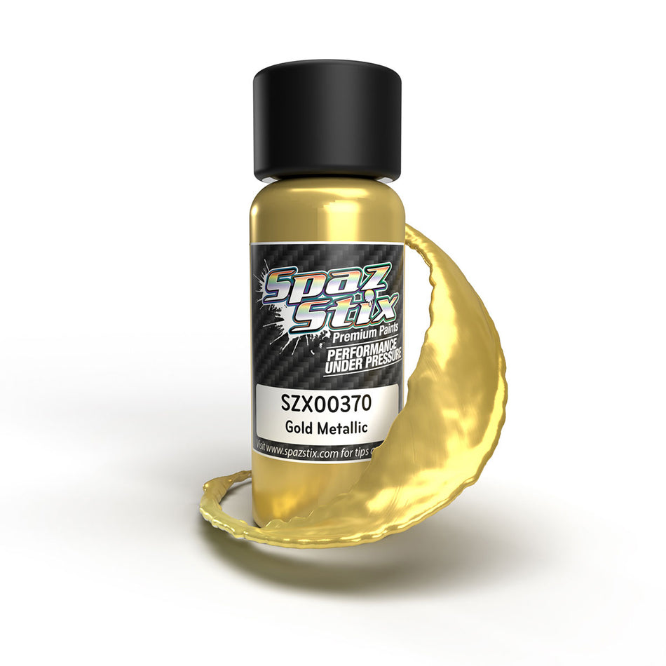 Spaz Stix Gold Metallic Airbrush Ready Paint 2oz Bottle SZX00370 image 0