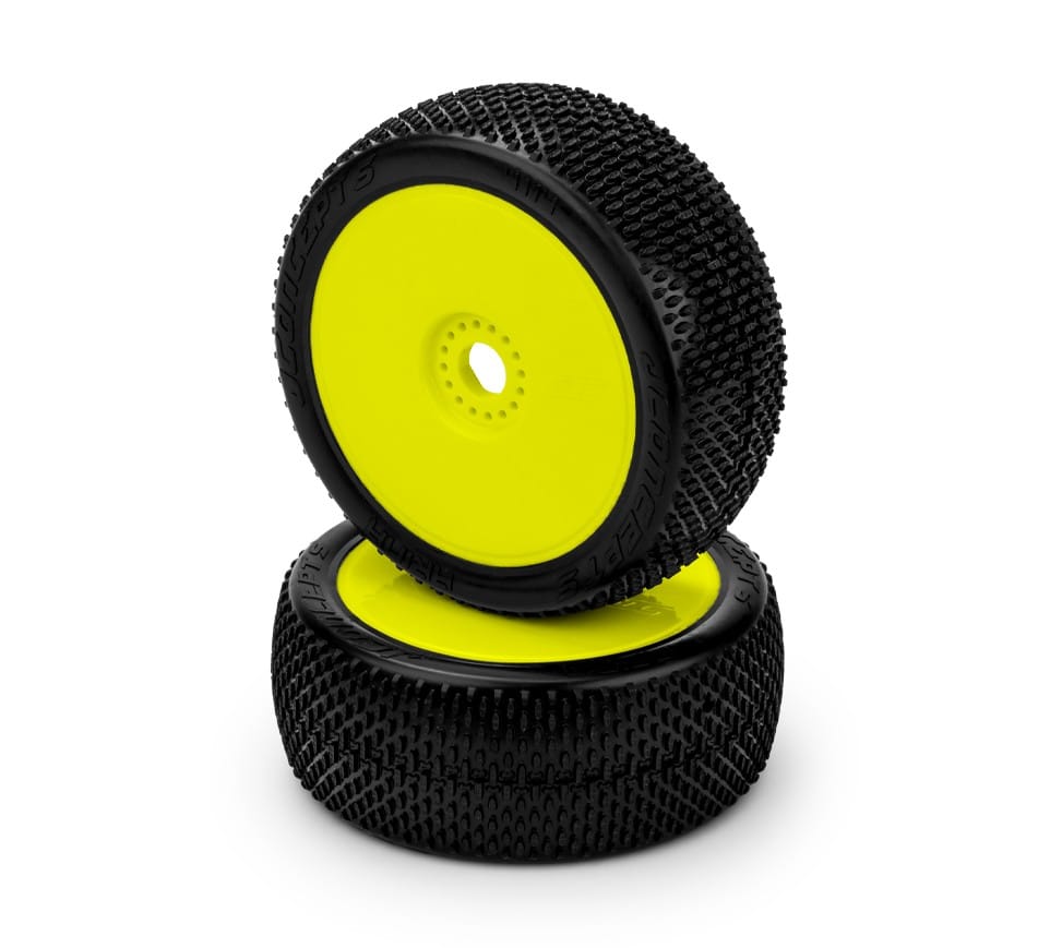 Jconcepts Arina Green Compound Tires Pre-mounted on 3357Y Wheels 411422 JCO411422 image 0