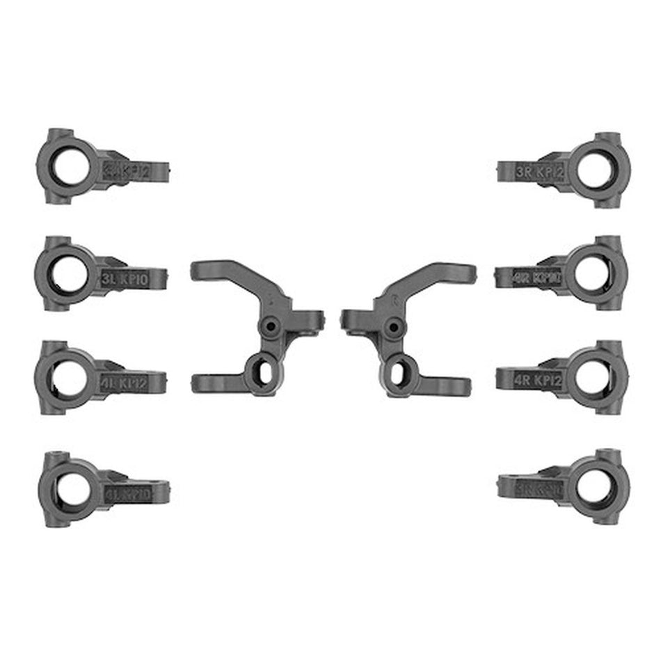 Team Associated B7.1 B7.1D Caster and Steering Block Set CARBON 92577