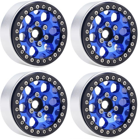 Power Hobby B3 Aluminum 1.9 Beadlock Wheels 9mm Hubs Blue for 1/10 Rock Crawler image 0