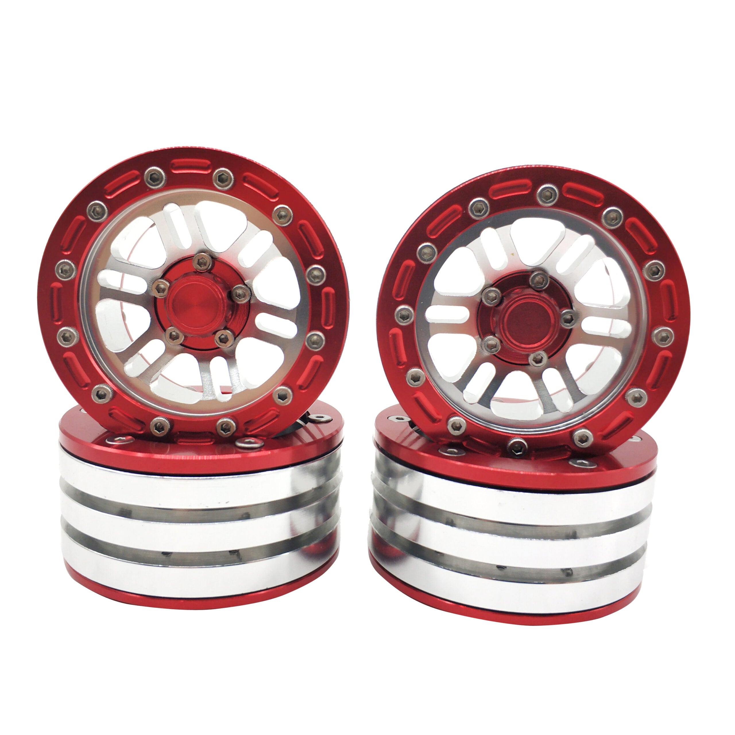 Set of 4 1.9 Aluminum RC Crawler Beadlock Wheel Rims 1/10 TRX-4 D90 SCX10 II III image 0