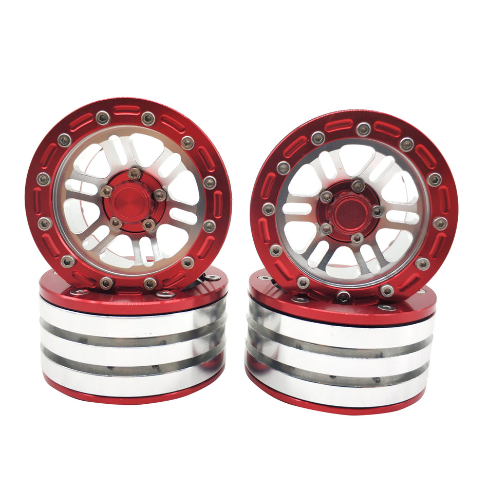 Set of 4 1.9 Aluminum RC Crawler Beadlock Wheel Rims 1/10 TRX-4 D90 SCX10 II III image 0