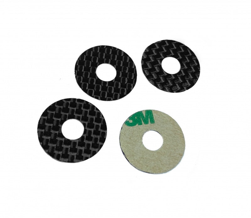 1UP Carbon Fiber Body Washers (4pc Set) Adhesive Backed for 5mm Post Hole 10402 image 0