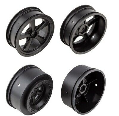 Team Associated Set of 4 Drag Front Rear Wheels 12mm Hex DR10 Slash 71078 71079 image 0