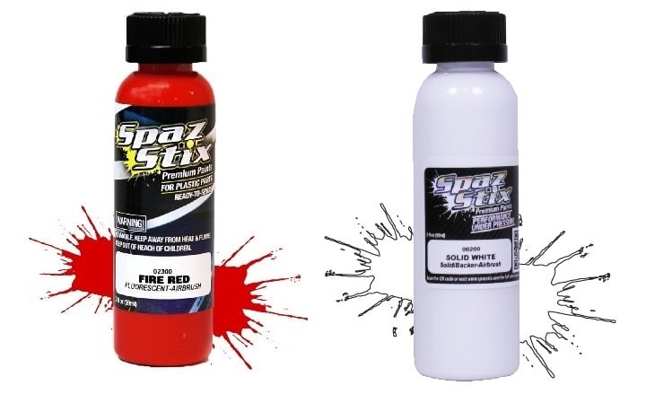 Spax Stix Red Fluorescent White Backer Combo Airbrush Paint SZX00200 SZX02300 image 0