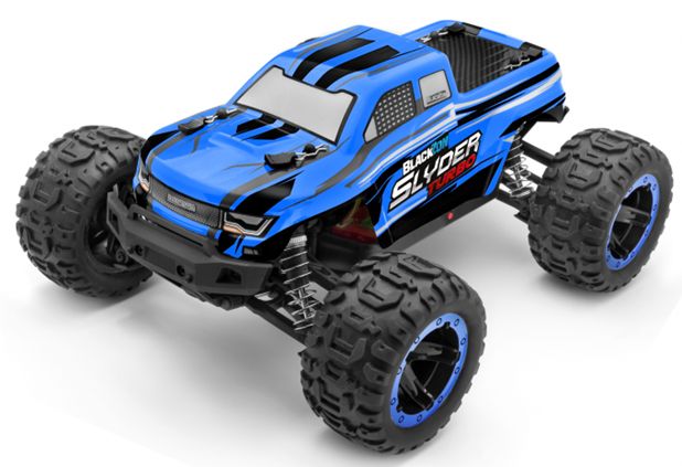 BlackZon Slyder MT Turbo 1/16 4WD RTR 2S Brushless Monster Truck Blue 540201 image 1