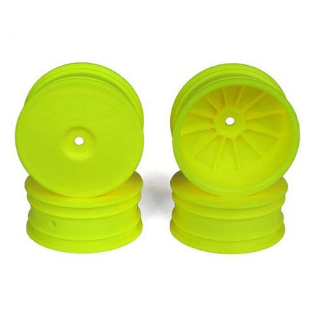 DE Racing Speedline Slim Buggy Front Wheels for Associated B5m, B6, B6D, B6.1, Kyosho RB6 Yellow DER-SB4-SAY image 0
