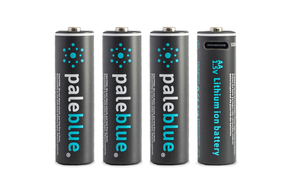 PaleBlue Lithium Ion USB Rechargeable AA Batteries 4pk PBLPBAAC image 0