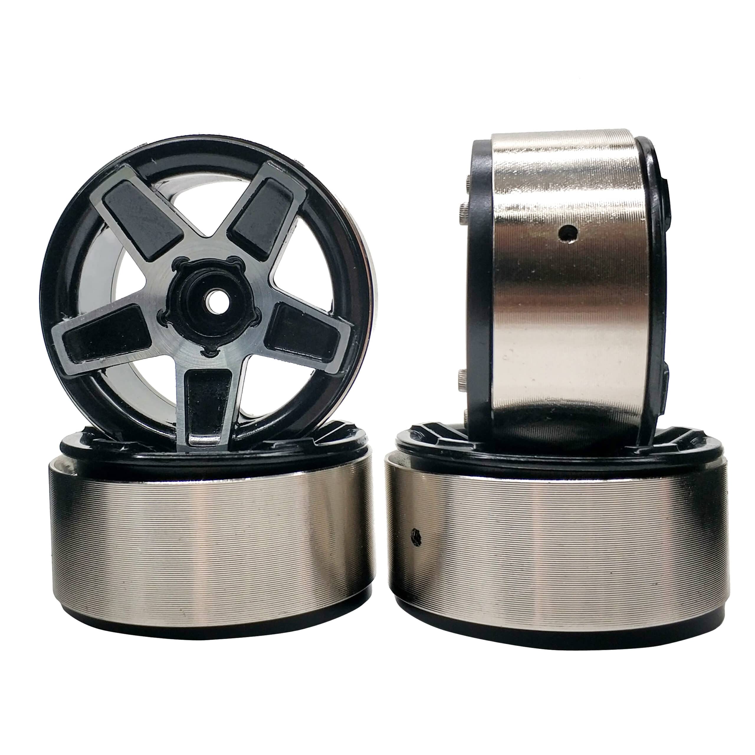 Set of 4 1.9 Metal RC Beadlock Wheel Rims 1/10 TRX-4 D90 SCX10 II III Jeep image 0