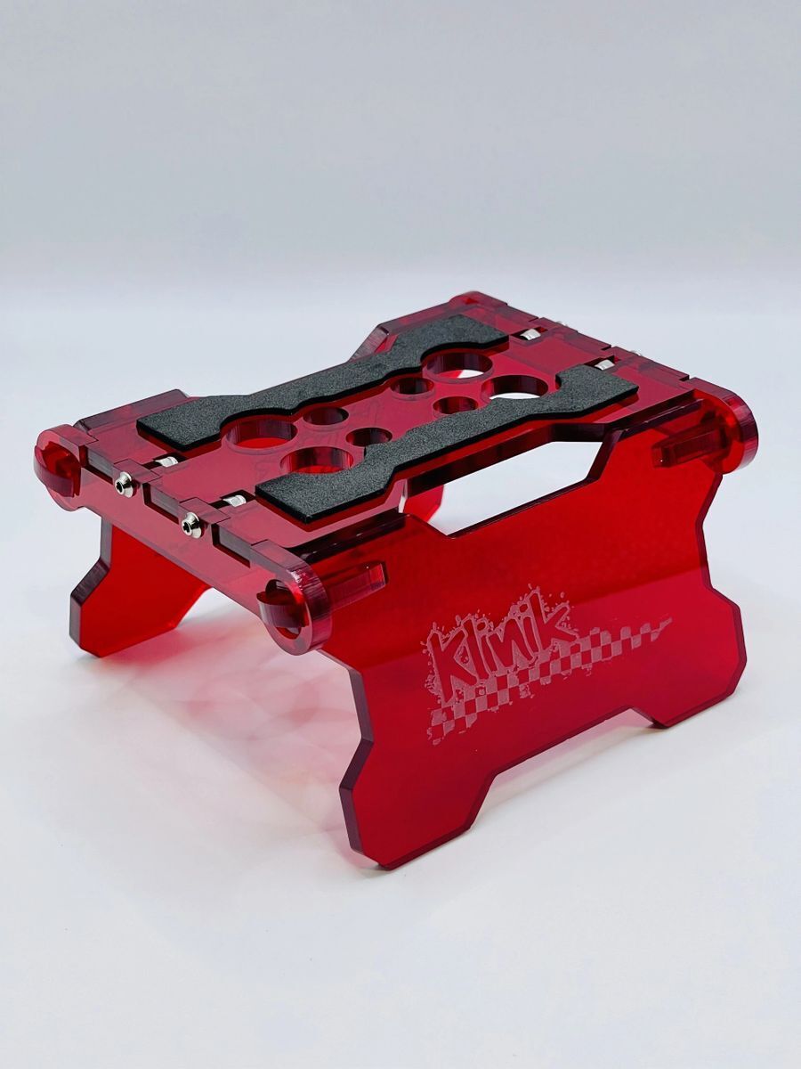 Klinik RC Folding RC Car Stand for 1/18 and 1/10 Scale Cars/Trucks Red image 0