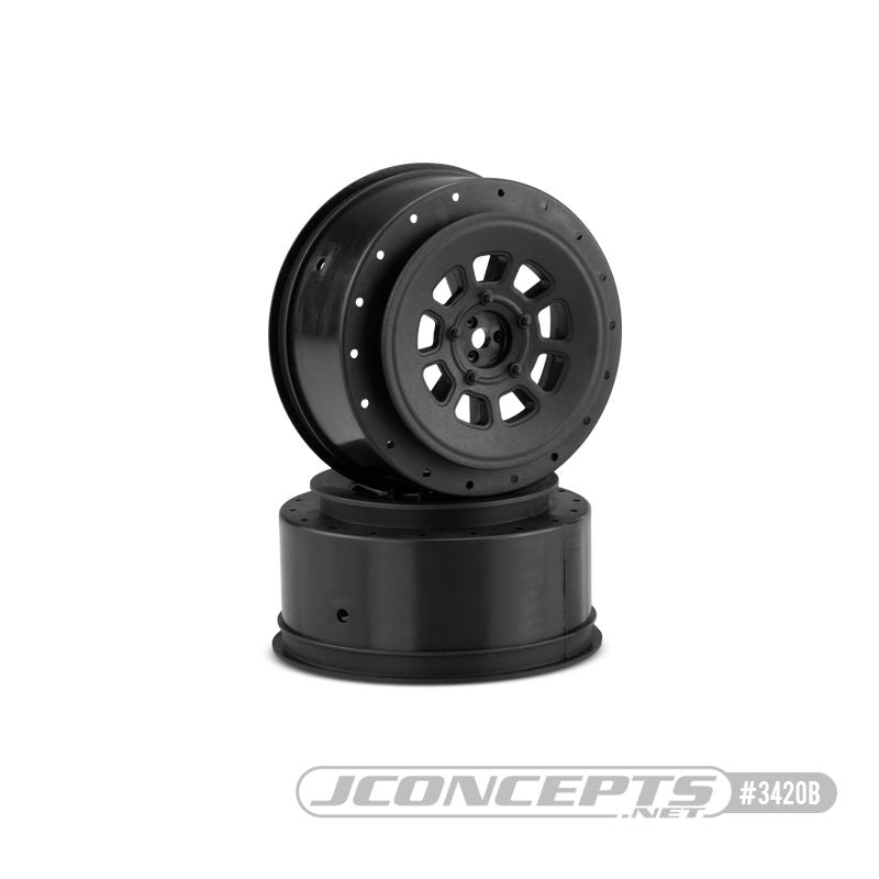 Jconcepts 9-Shot +3mm Offset Black Short Course Wheels Associated JCO3420B image 0