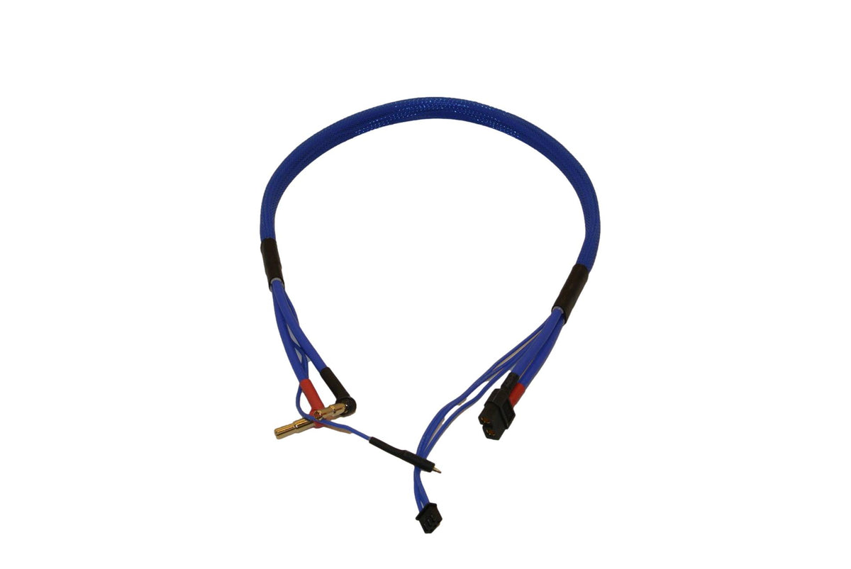 24in (2 foot) 2s LiPo Charging Cable Leads Harness XT60 to 4mm/5mm Bullets - Blue image