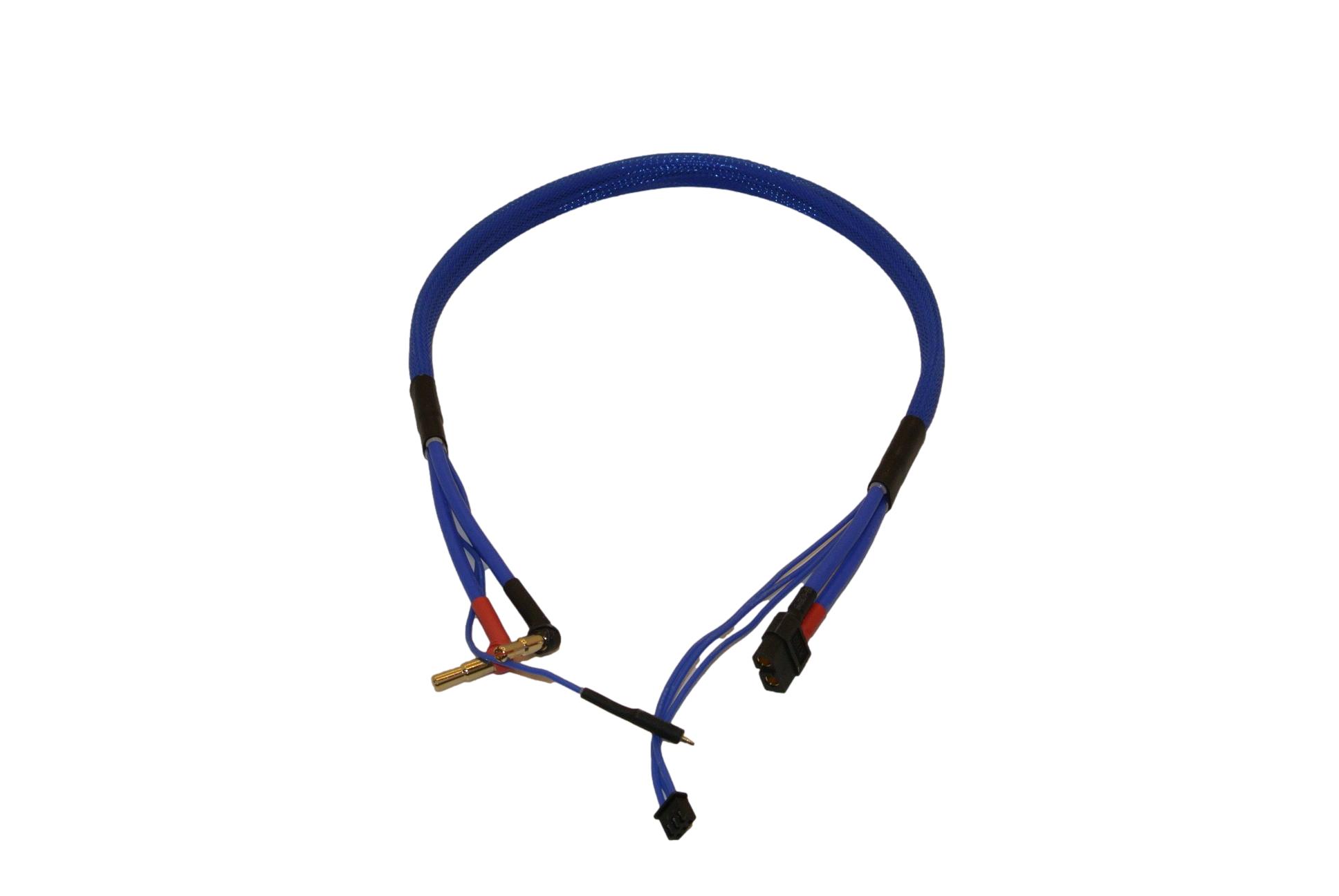 24in (2 foot) 2s LiPo Charging Cable Leads Harness XT60 to 4mm/5mm Bullets - Blue image