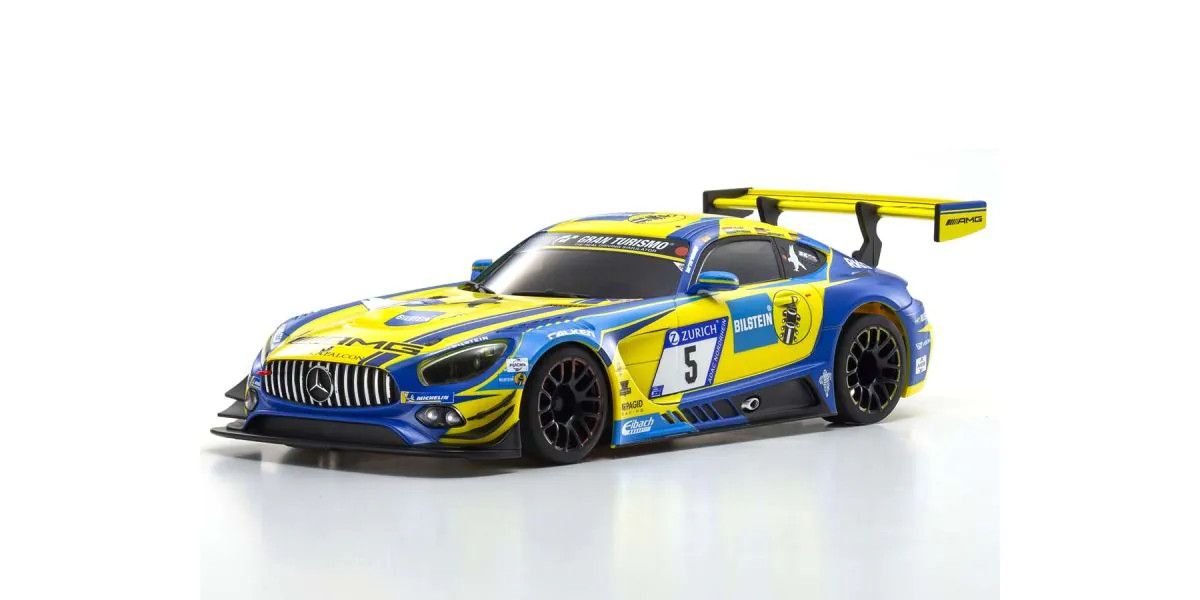 Kyosho ASC MR03W-MM Mercedes-AMG GT3 Blue/Yellow Autoscale Body MZP247BLY image 0