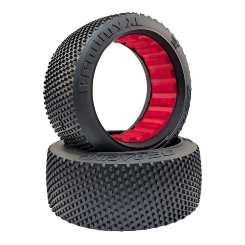DE Racing Prodigy XL Buggy Tires 1/8 Scale D30 Compound w/Inserts DER-PX8-D30 image 0