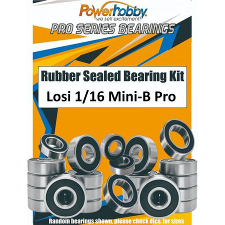 Power Hobby Rubber Sealed Bearing Kit for Losi Mini-B Pro 2WD 5825 image 0