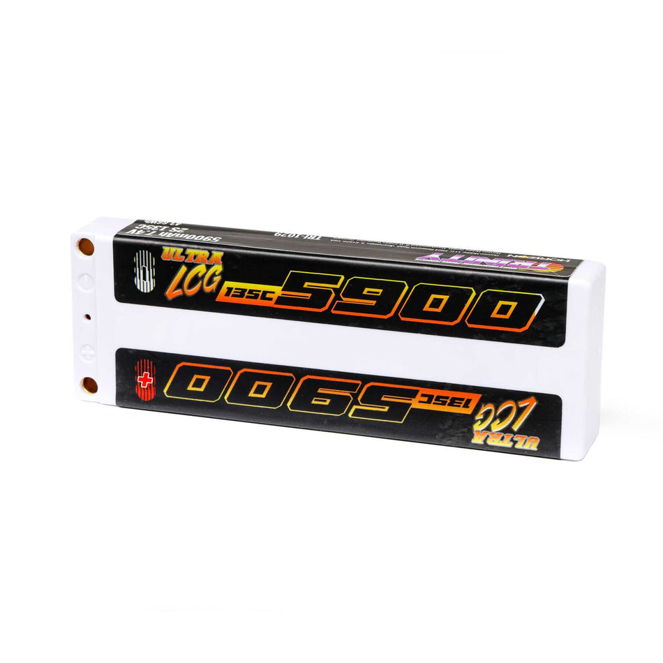 Trinity White Cabon Ultra Low Profile 5900mah 135c 7.4v Lipo Battery TRI-1029 image 0