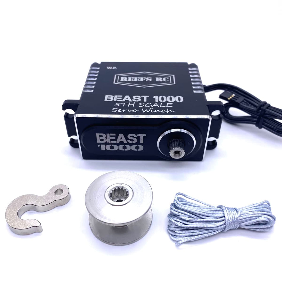 Reefs Beast 1000 1/5th Scale Servo Winch w/Spool Hook &amp; Synthetic Line REEFS116 image 0