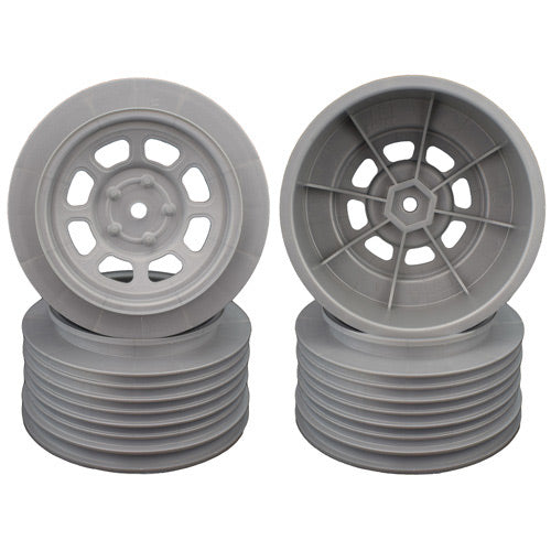 DE Racing Speedway Short Course Wheels +3mm Asscociated SC6.1 SC6.2 SC10 Silver image 0