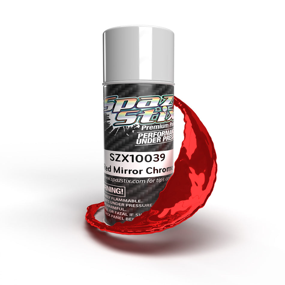 Spaz Stix Red Mirror Chrome Aerosol Spray Paint 3.5oz Can SZX10039 image 0