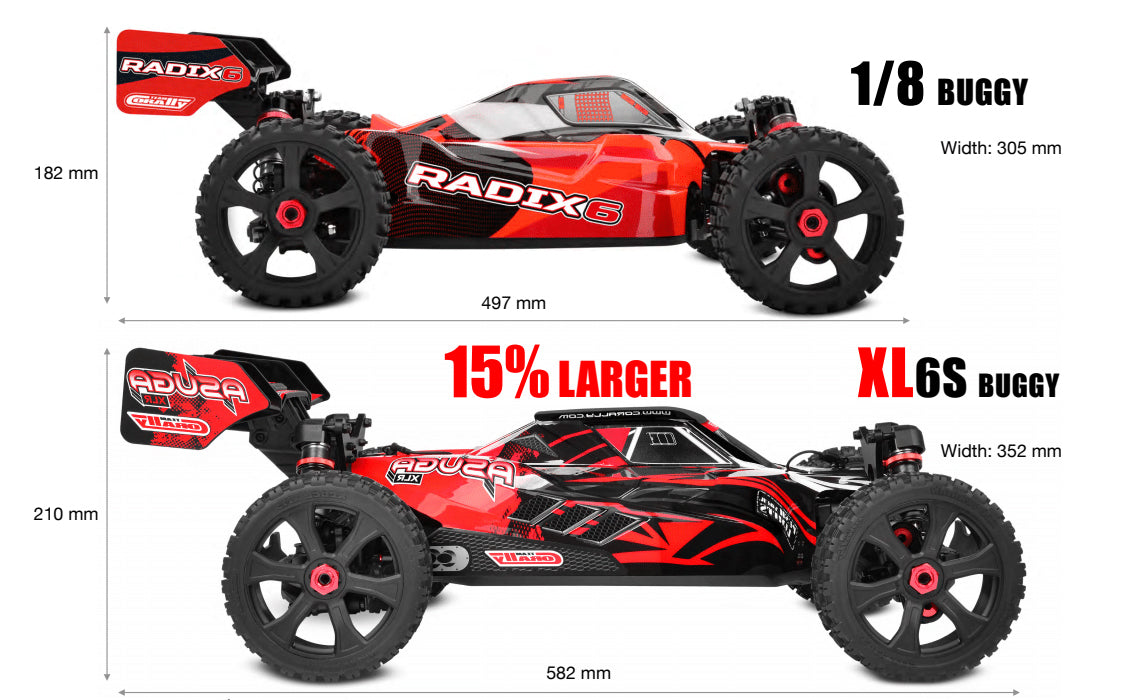 Team Corally Asuga XLR 6S Roller Red Large Scale Buggy 00488-R image 1
