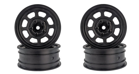 DE Racing Speedway Rear Buggy Wheels Black Associated B6 &amp; CW Oval DER-DSB-ARB image 0
