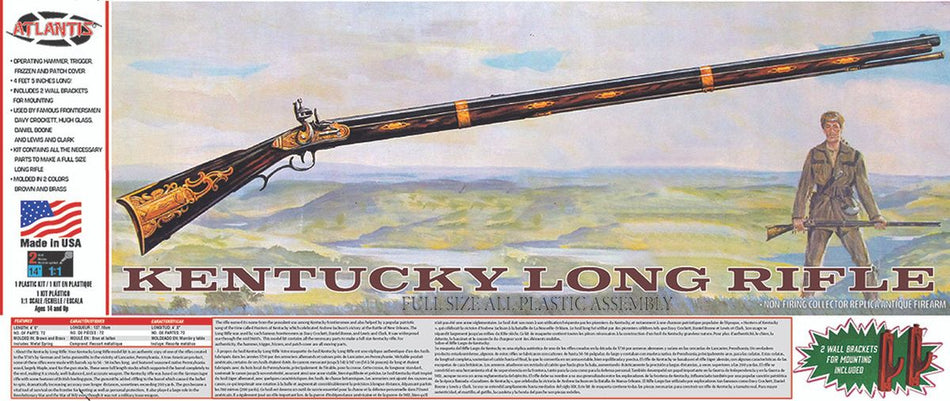 Atlantis 1:1 Frontieraman Kentucky Long Rifle Muzzleloader Model Kit P195