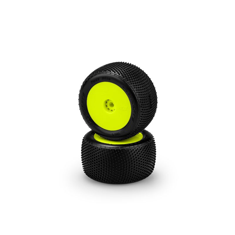 Jconcepts Fuzz Bite Pink Mounted Yellow Wheel Mini-T 2.0/Mini-B Rear 40842221 JCO40842221 image 0