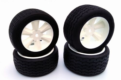 Gravity RC G-Spec VTA Tires Pre-Glued Edge White Wheels Set of 4 GRC145W
