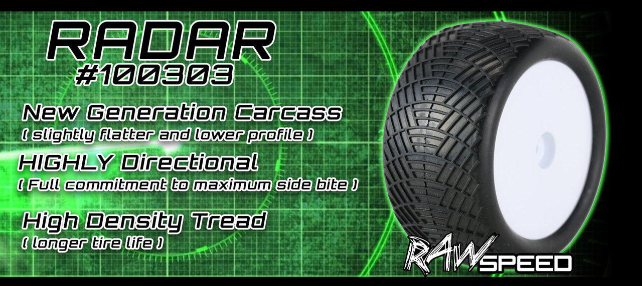 Raw Speed Radar 2.2" Buggy Rear Tire Clay White Compound 100303CB image 1