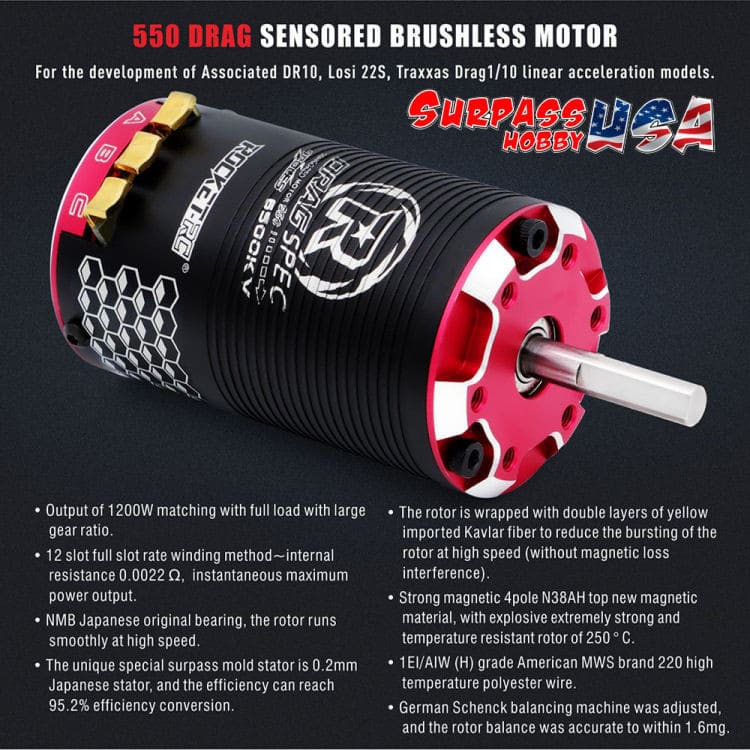 Surpass Rocket 6500kv 4 Pole Drag Racing Motor SP-036602-10 image 3