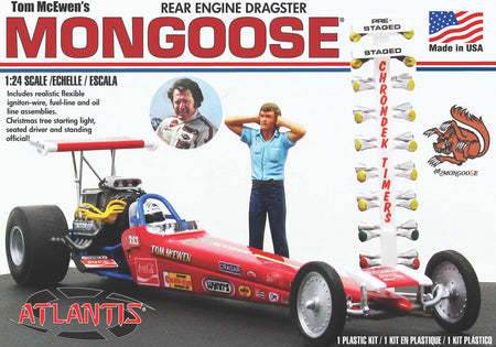 Atlantis 1/24 Tom Mongoose McEwen Rear Engine Dragster Plastic Model Kit M7529 image 0