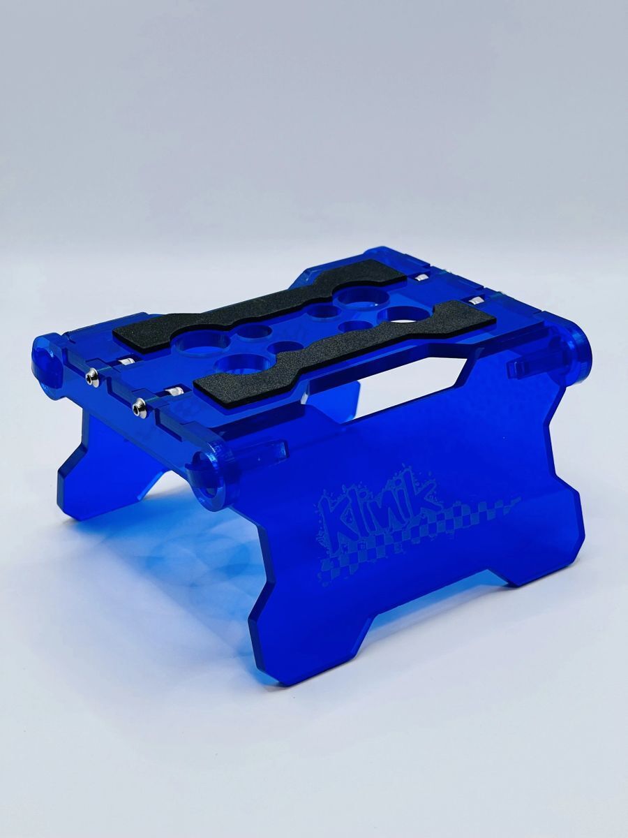 Klinik RC Folding RC Car Stand for 1/18 and 1/10 Scale Cars/Trucks Blue image 0