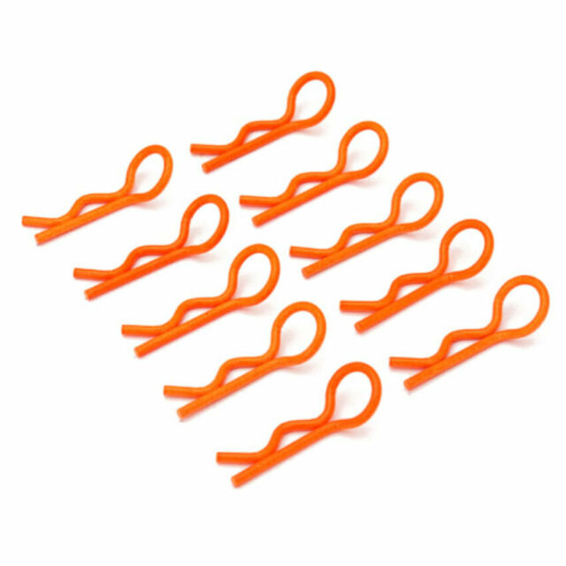 1/10 RC Car Body Bright Clips Orange Finish 10pcs. Bent Angled from Rotor Ron image 0