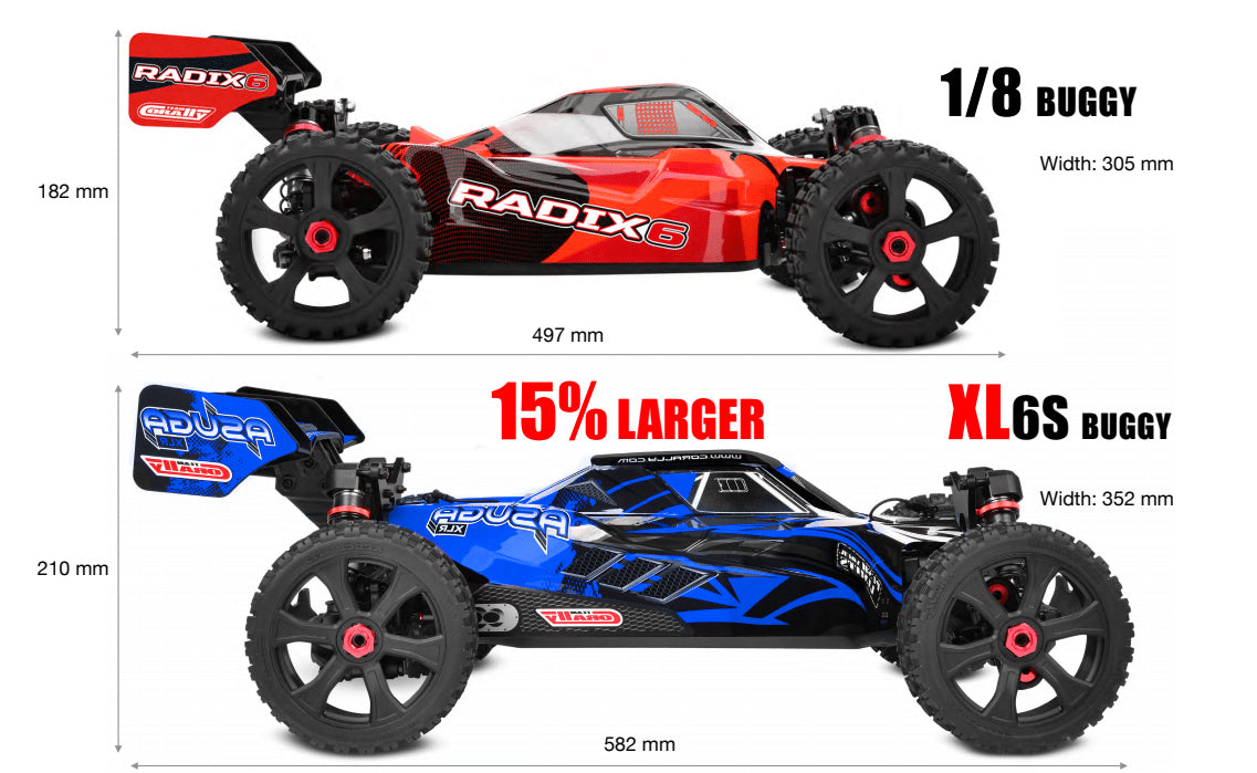 Team Corally Asuga XLR 6S Large Scale Racing Buggy RTR Red COR00288-R image 3