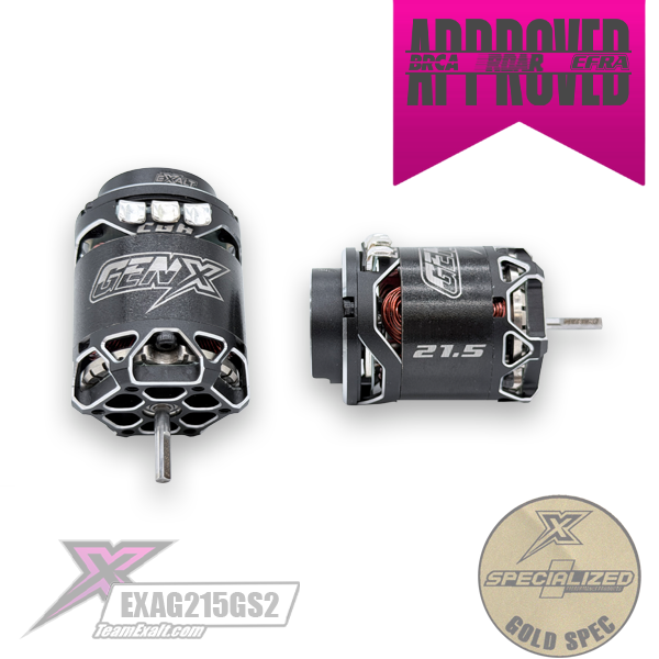 Exalt Gen-X Gold Spec 21.5 (21.5T) Turn Brushless Motor for 2s EXAG215GS2