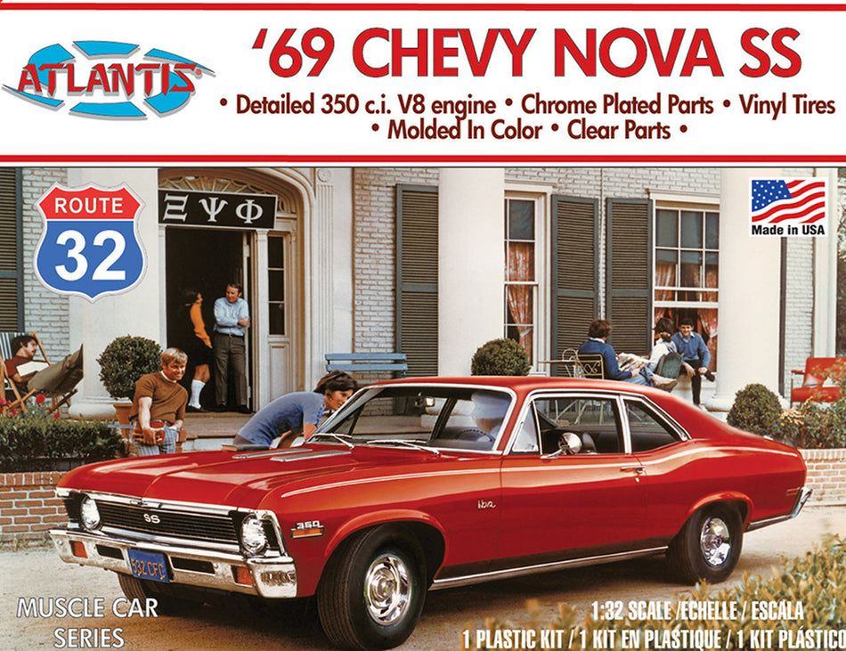 Atlantis 1/32 1969 Chevy Nova SS Route 32 Plastic Model Kit, Skill Level 2 M2006 image 0