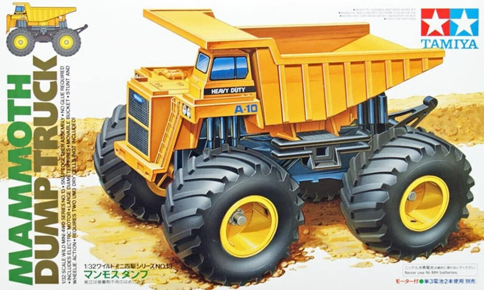 Tamiya 1/32 JR Mini 4WD Mammoth Dump Truck Plastic Model Kit 17013 image 0
