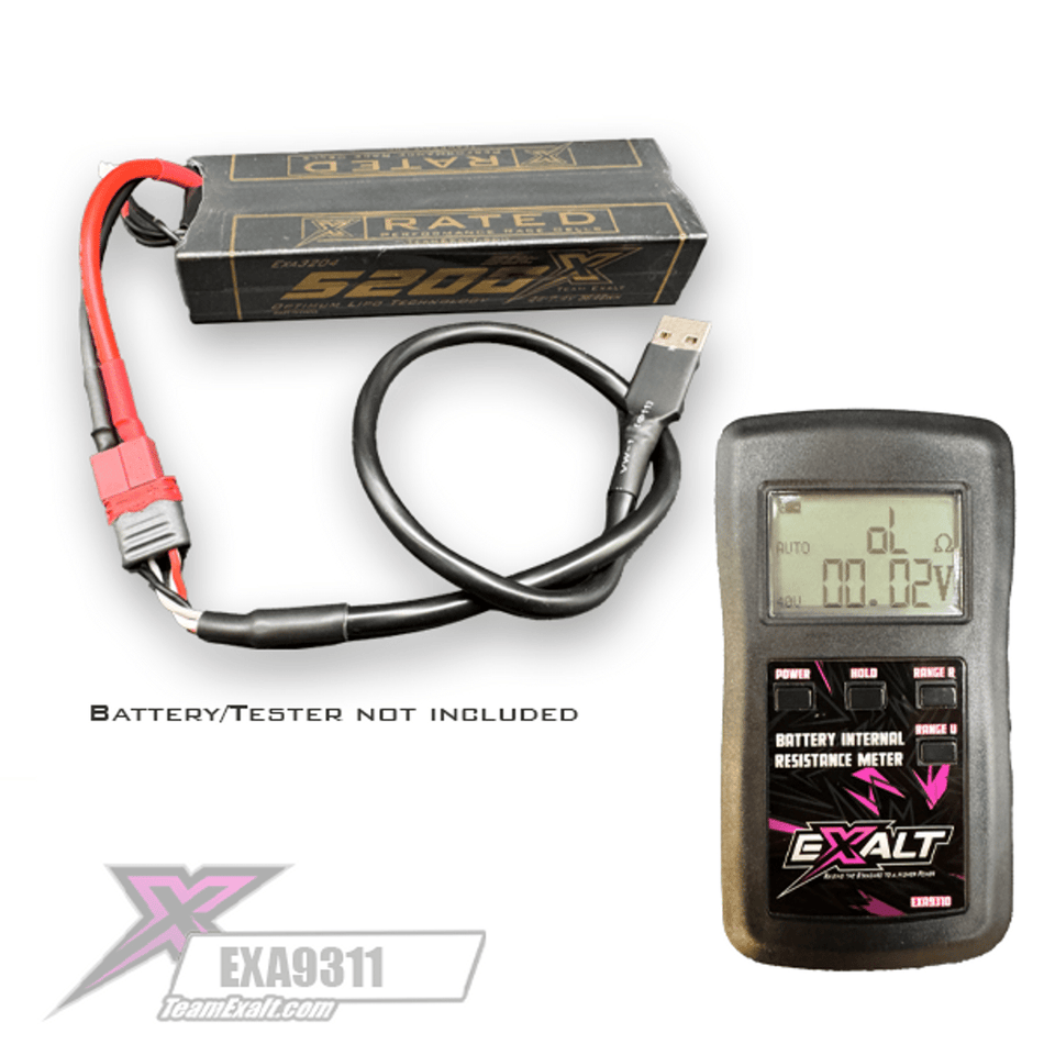 Team Exalt Cable w/T Plug (Dean's) For Battery "IR" Checker EXA9311 image 0