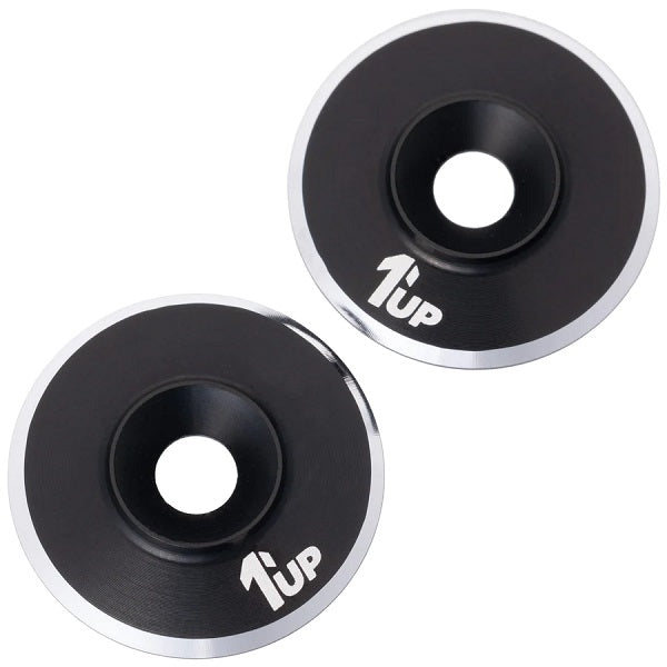1UP Aluminum LowPro (Low Profile) Wing Washers M3 Black Shine 2pcs 820021 image 0