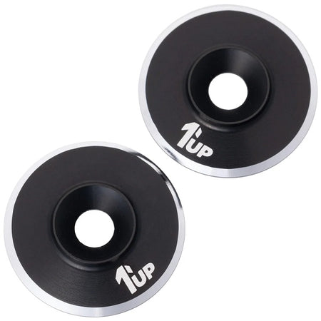1UP Aluminum LowPro (Low Profile) Wing Washers M3 Black Shine 2pcs 820021 image 0