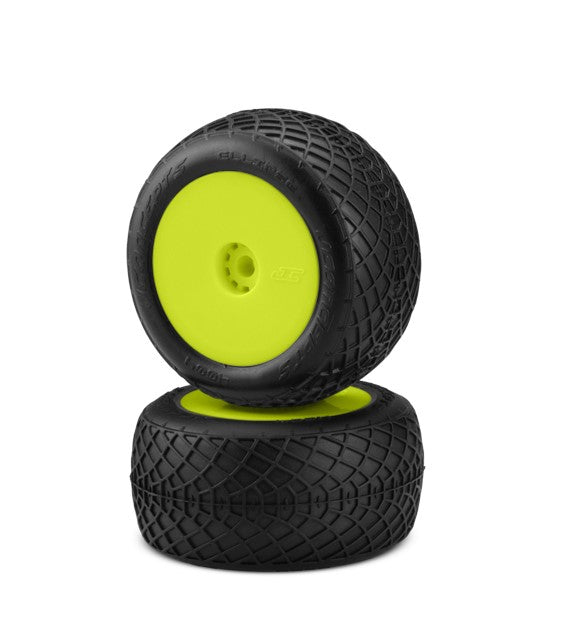 Jconcepts Ellipse Tires Green PreMount Yellow Wheel Losi Mini-t 2.0 Mini-B Rear image 0
