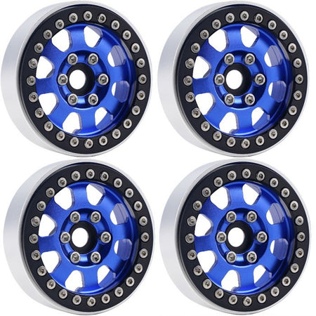 Power Hobby B1 Aluminum 1.9 Beadlock Wheels 9mm Hubs Blue for 1/10 Rock Crawler image 0