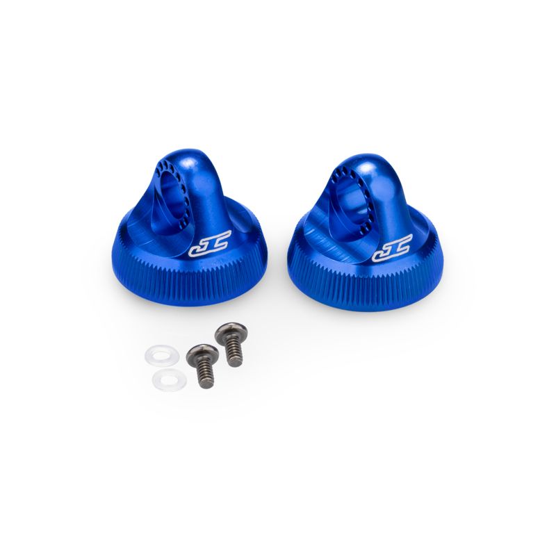 JConcepts Team Associated Fin Aluminum 13mm Blue Shock Cap (2pc) 27011 image 0